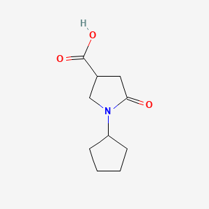 Chemical structure of 1-Cyclopentyl-5-oxopyrrolidine-3-carboxylic acid