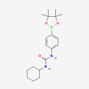 Chemical structure of 1-cyclohexyl-3-(4-(4,4,5,5-tetraMethyl-1,3,2-dioxaborolan-2-yl)phenyl)urea