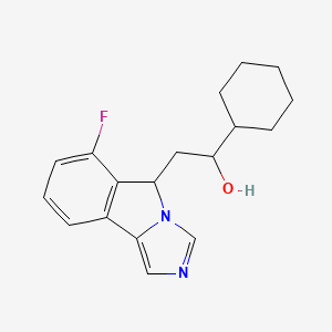 Chemical structure of 1-Cyclohexyl-2-(6-fluoro-5H-imidazo[5,1-a]isoindol-5-yl)ethanol