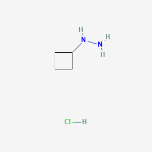 Chemical structure of 1-cyclobutylhydrazine hydrochloride