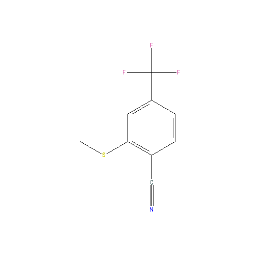 Chemical structure of 1-cyano-2-methylthio-4-trifluoromethylbenzene