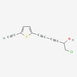 Chemical structure of 1-chloro-6-(5-ethynylthiophen-2-yl)hexa-3,5-diyn-2-ol