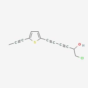 Chemical structure of 1-Chloro-6-(5-(prop-1-ynyl)thiophen-2-yl)hexa-3,5-diyn-2-ol