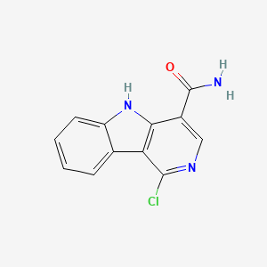 Chemical structure of 1-Chloro-5H-pyrido[4,3-b]indole-4-carboxamide