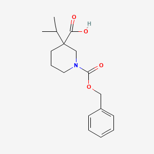 Chemical structure of 1-Cbz-3-isopropylpiperidine-3-carboxylic Acid