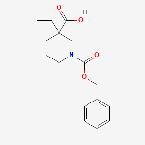Chemical structure of 1-Cbz-3-ethylpiperidine-3-carboxylic Acid