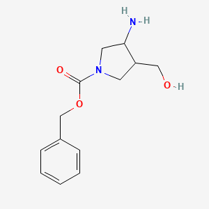 Chemical structure of 1-Cbz-3-amino-4-(hydroxymethyl)pyrrolidine