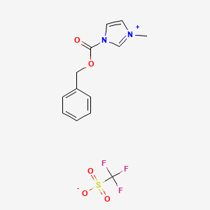 Chemical structure of 1-Carbobenzoxy-3-methylimidazolium Trifluoromethanesulfonate