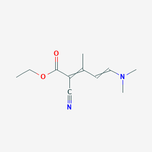 Chemical structure of Ethyl 2-cyano-5-dimethylamino-3-methylpenta-2,4-dienoate