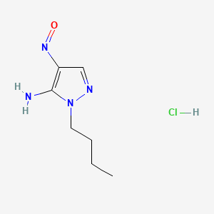 Chemical structure of 1-butyl-4-Nitroso-1H-pyrazol-5-amine hydrochloride