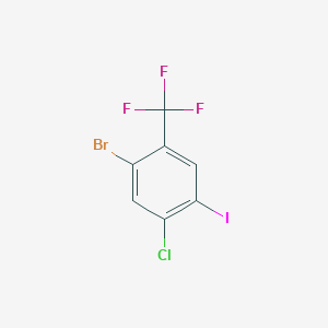 Chemical structure of 1-Bromo-5-chloro-4-iodo-2-(trifluoromethyl)benzene