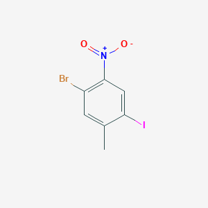 Chemical structure of 1-Bromo-4-iodo-5-methyl-2-nitrobenzene
