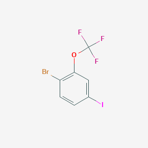 Chemical structure of 1-Bromo-4-iodo-2-(trifluoromethoxy)benzene