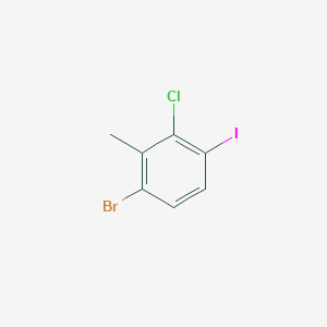 Chemical structure of 1-Bromo-3-chloro-4-iodo-2-methylbenzene