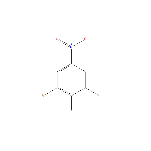Chemical structure of 1-Bromo-2-fluoro-3-methyl-5-nitrobenzene