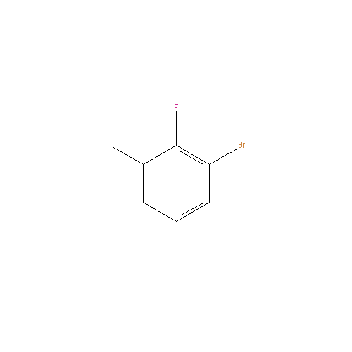 Chemical structure of 1-Bromo-2-fluoro-3-iodobenzene