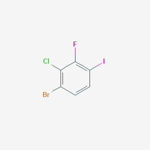 Chemical structure of 1-Bromo-2-chloro-3-fluoro-4-iodobenzene