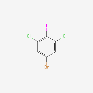 Chemical structure of 1-Bromo-2,5-dichloro-4-iodobenzene