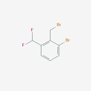 Chemical structure of 1-Bromo-2-(bromomethyl)-3-(difluoromethyl)benzene