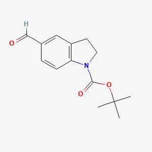 Chemical structure of 1-Boc-5-formylindoline