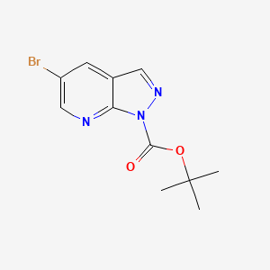 Chemical structure of 1-Boc-5-bromo-1H-pyrazolo[3,4-b]pyridine