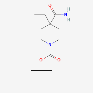 Chemical structure of 1-Boc-4-ethylpiperidine-4-carboxamide