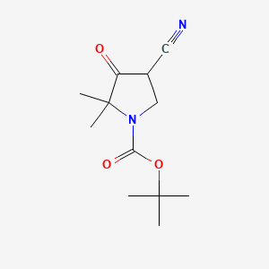 Chemical structure of 1-Boc-4-cyano-2,2-dimethyl-3-oxopyrrolidine