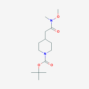 Chemical structure of 1-Boc-4-[(N-methoxy-N-methylcarbamoyl)methyl]piperidine