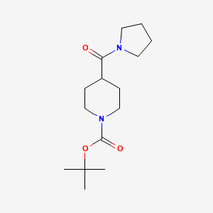 Chemical structure of 1-BOC-4-(pyrrolidinocarbonyl)piperidine