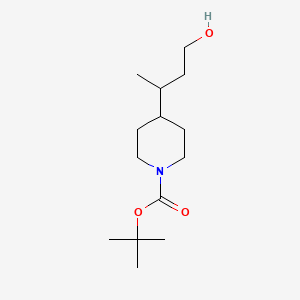 Chemical structure of 1-Boc-4-(4-hydroxy-2-butyl)piperidine