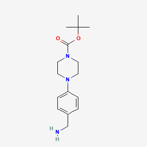 Chemical structure of 1-Boc-4-(4-Aminomethylphenyl)piperazine
