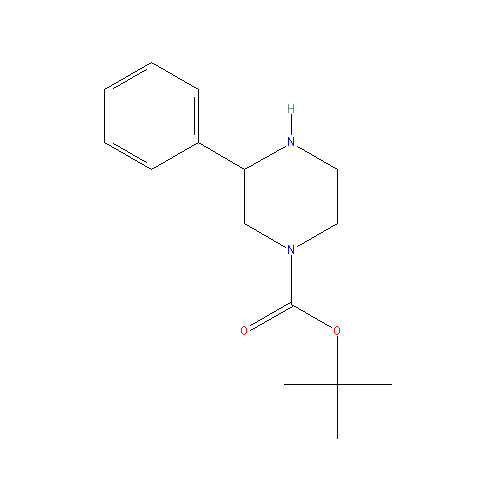 Chemical structure of 1-Boc-3-Phenylpiperazine