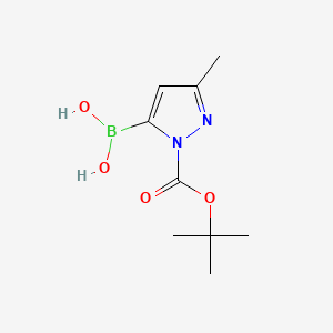 Chemical structure of 1-Boc-3-methylpyrazole-5-boronic acid