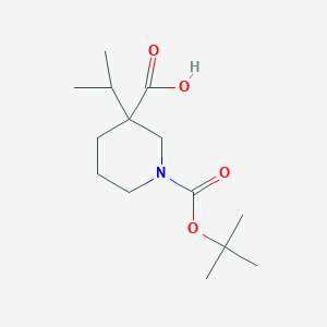 Chemical structure of 1-Boc-3-isopropylpiperidine-3-carboxylic Acid