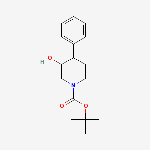 Chemical structure of 1-Boc-3-Hydroxy-4-phenylpiperidine