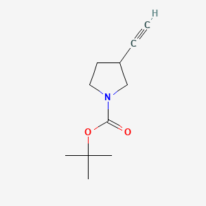 Chemical structure of 1-Boc-3-Ethynylpyrrolidine