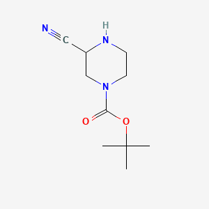 Chemical structure of 1-Boc-3-cyanopiperazine