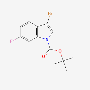 Chemical structure of 1-Boc-3-bromo-6-fluoroindole