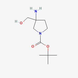 Chemical structure of 1-Boc-3-amino-3-(hydroxymethyl)pyrrolidine