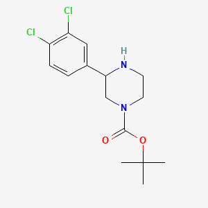 Chemical structure of 1-Boc-3-(3,4-dichlorophenyl)piperazine