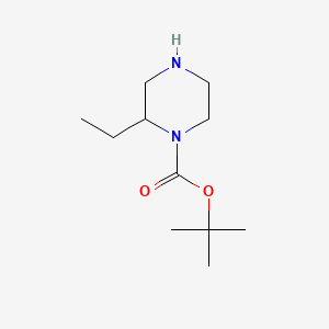 Chemical structure of 1-Boc-2-Ethylpiperazine