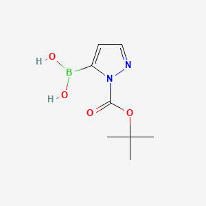 Chemical structure of 1-Boc-1H-pyrazole-5-boronic Acid