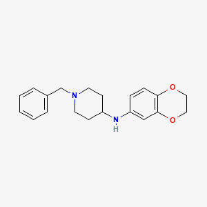 Chemical structure of 1-benzyl-N-(2,3-dihydrobenzo[b][1,4]dioxin-6-yl)piperidin-4-aMine