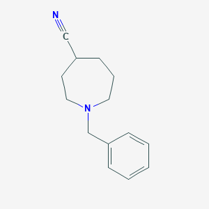 Chemical structure of 1-benzylazepane-4-carbonitrile