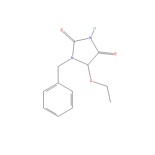 Chemical structure of 1-Benzyl-5-Ethoxyhydantoin