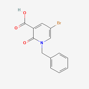 Chemical structure of 1-benzyl-5-bromo-2-oxo-1,2-dihydropyridine-3-carboxylic acid