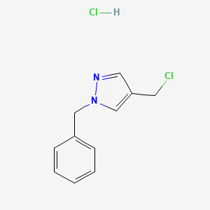 Chemical structure of 1-Benzyl-4-(chloromethyl)pyrazole Hydrochloride