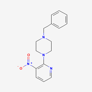 Chemical structure of 1-Benzyl-4-(3-nitropyridin-2-yl)piperazine