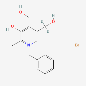 Chemical structure of 1-Benzyl-3-hydroxy-4,5-bis(hydroxymethyl)-2-methylpyridin-1-ium-d2 Bromide