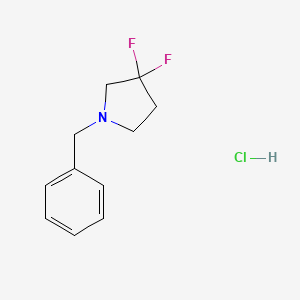Chemical structure of 1-Benzyl-3,3-difluoropyrrolidine hydrochloride